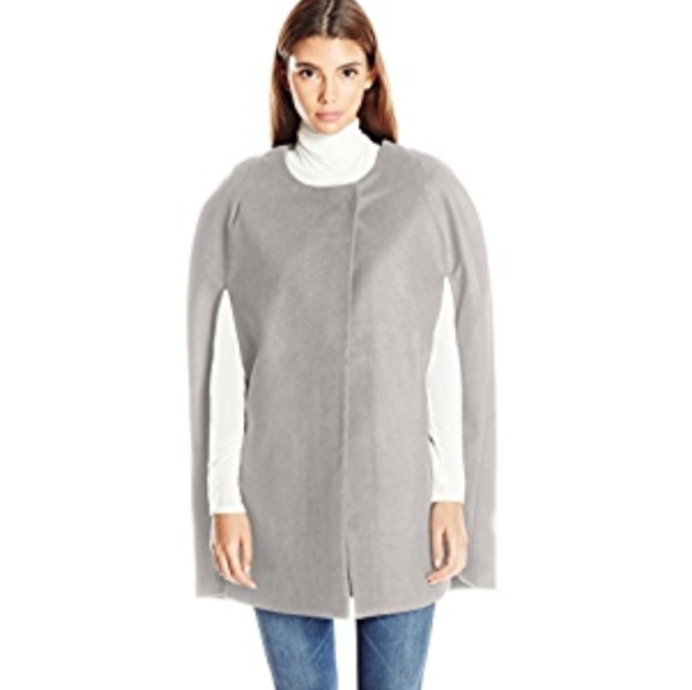BB Dakota Cambridge Melton Cape winter coat gray sz Medium Medium